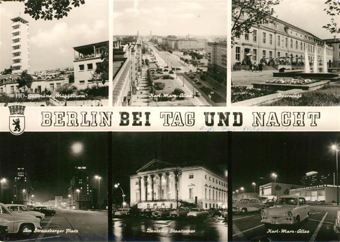BERLIN  CITY Bei Tag und Nacht Mueggelturm Karl Marx Allee Operncafe Strausberge