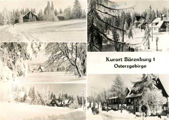 Baerenburg Sachsen Teilansichten Winterlandschaft