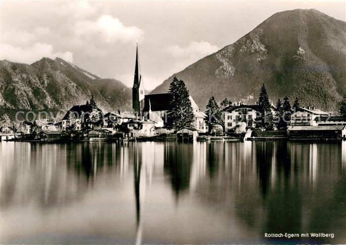 Rottach-Egern Ansicht vom Tegernsee aus Wallberg Mangfallgebirge