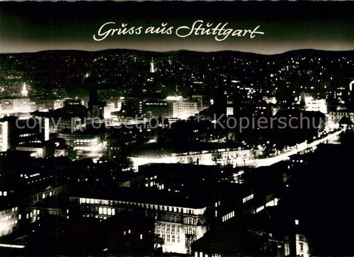 Stuttgart im Licht Nachtaufnahme Fliegeraufnahme