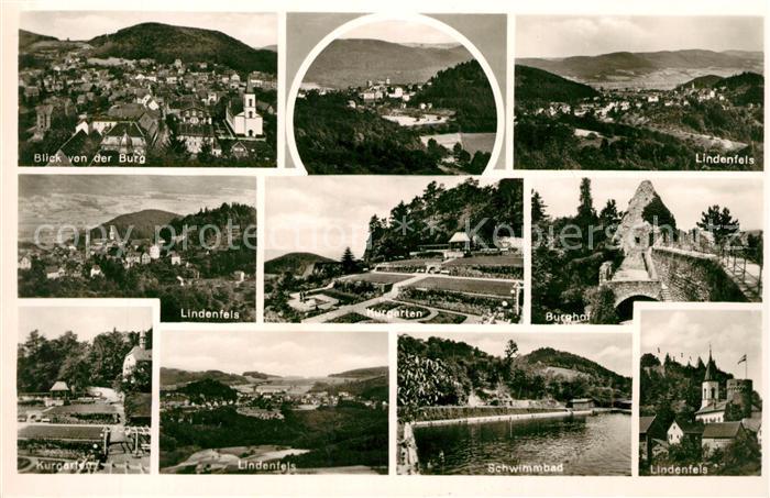 Lindenfels Odenwald Blick von der Burg Landschaftspanorama Burghof Kurgarten Sch