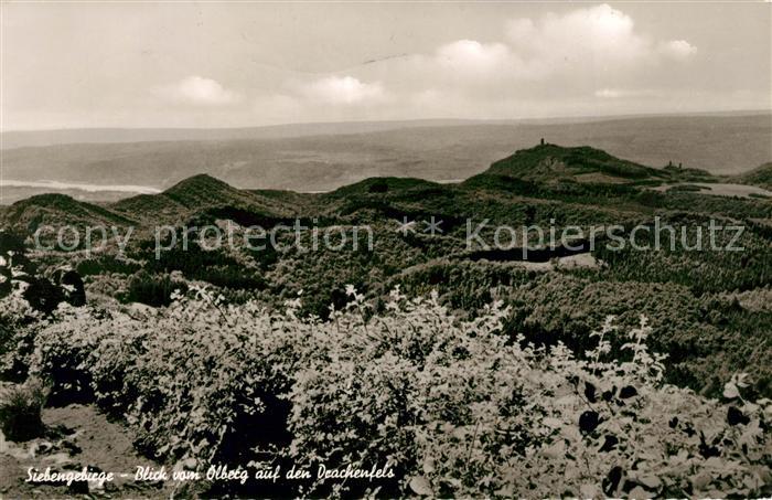 Koenigswinter Panorama Siebengebirge Blick vom oelberg auf den Drachenfels