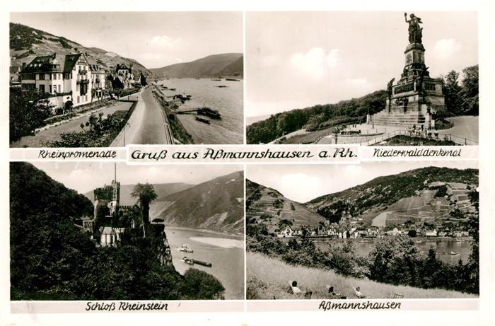Assmannshausen Rheinpromenade Schloss Rheinstein Niederwalddenkmal