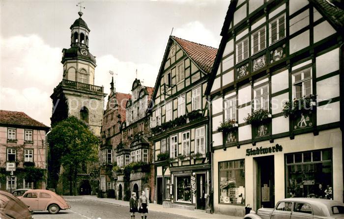 Rinteln Altstadt Fachwerkhaeuser Kirche