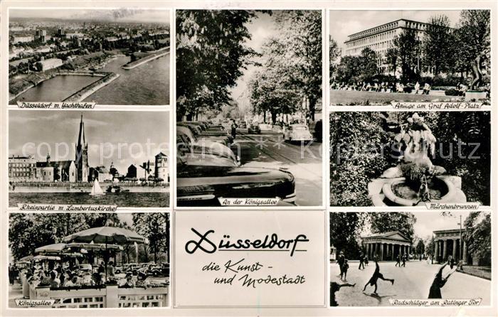 Duesseldorf Yachthafen Fliegeraufnahme Koenigsallee Graf Adolf Platz Rhein mit L