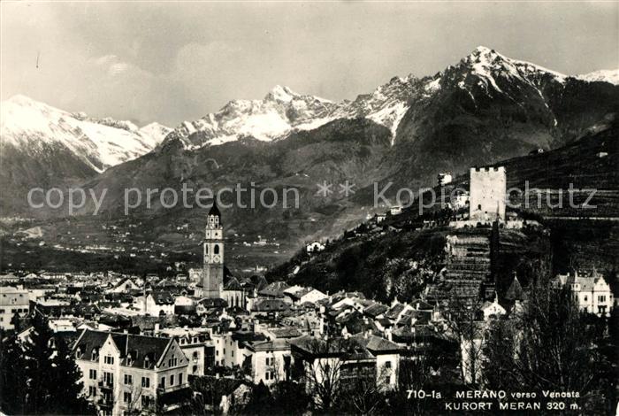 Merano Meran Gesamtansicht mit Alpenpanorama