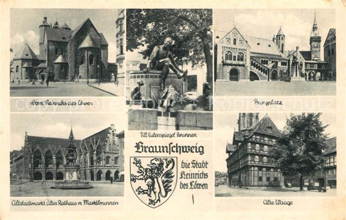 Braunschweig Dom Heinrichs des Loewen Altstadtmarkt Rathaus Till Eulenspiegel Br