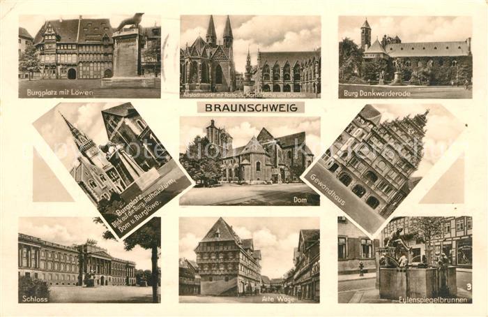 Braunschweig Burgplatz Loewe Markt Rathaus Kirche Brunnen Burg Dankwarderode Dom