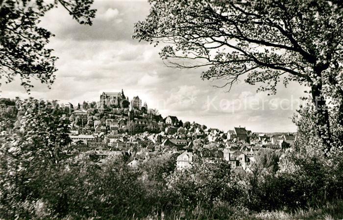 Marburg Lahn Blick von der Bismarckpromenade Stadtbild mit Schloss