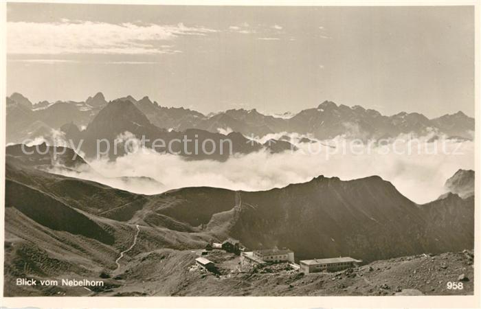 Oberstdorf Panorama Blick vom Nebelhorn Nebelmeer Bergwelt
