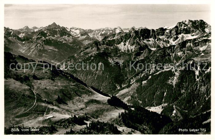 Bad Hindelang Alpenpanorama Blick vom Iseler auf Hochvogel und Daumen