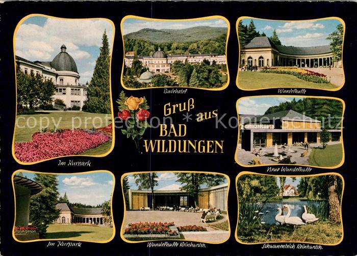 Bad Wildungen Kurpark Badehotel Wandelhalle Schwanenteich