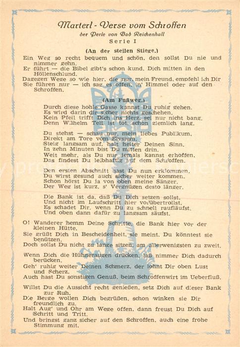 Bad Reichenhall Marterlverse vom Schroffen Serie I Bergwirtshaus Enzianbrennerei