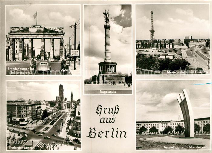 BERLIN  CITY Brandenburger Tor Sektorengrenze Siegessaeule Messegelaende Funktur