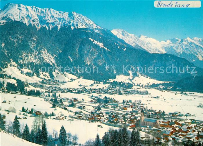 Hindelang Winterpanorama mit Iseler und Ostrachtaler Hochgebirge