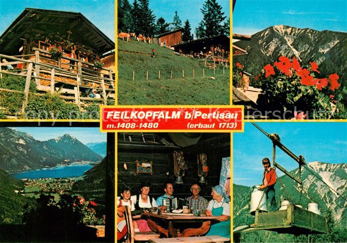 Pertisau Achensee Feilkopfalm Huettenabend Lastenaufzug Rundblick ins Karwendelg