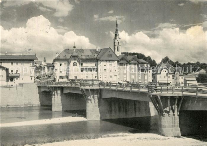 Bad Toelz Isarbruecke mit Marienstift