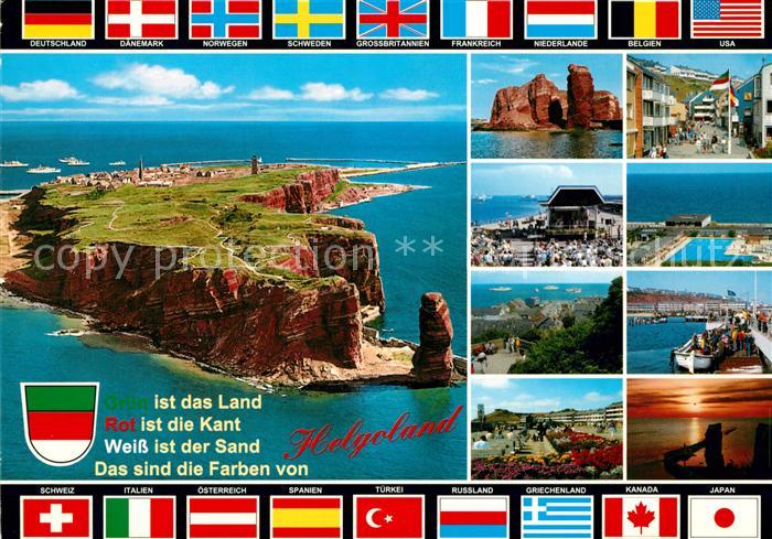 Helgoland Nordseeinsel Fliegeraufnahme Lange Anne Freibad Ortsmotive Abendstimmu