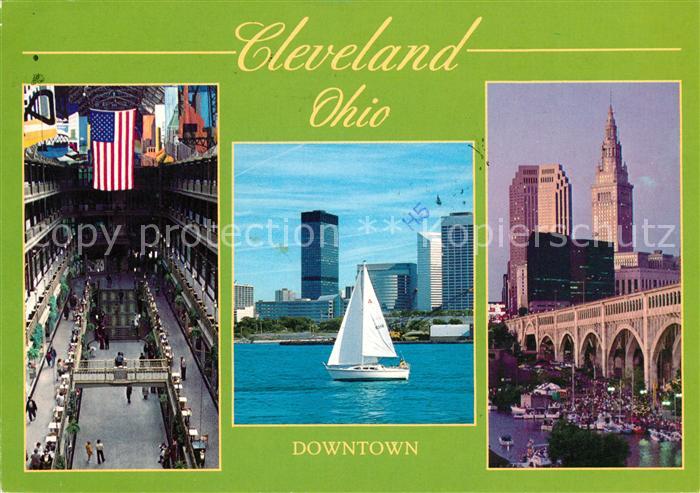Cleveland Ohio The Arcade Downtown Sailing boat Skyscrapers