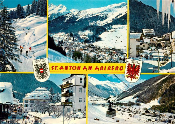 St Anton Arlberg Panorama Wintersportplatz Alpen Skipiste Bergbahn