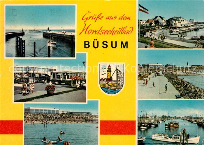 Buesum Nordseebad Hafen Mole Badestrand Promenade Wappen