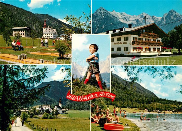 St Ulrich Pillersee Minigolfplatz Gasthof Strasserwirt Badestrand Kleiner Junge