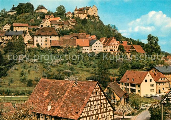 Egloffstein Teilansicht Luftkurort mit Schloss Fraenkische Schweiz