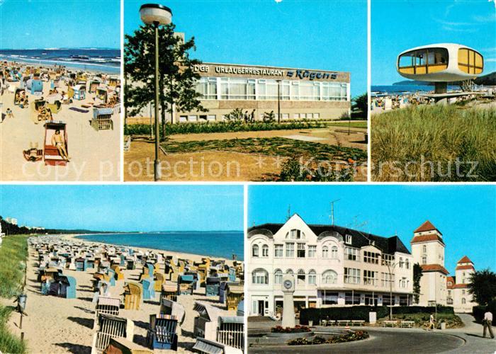 Binz Ruegen Strand FDGB Urlauberrestaurant Ruegen Rettungsturm Kurhaus