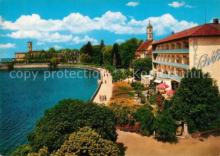 Langenargen Bodensee Seepromenade mit Schloss Montfort