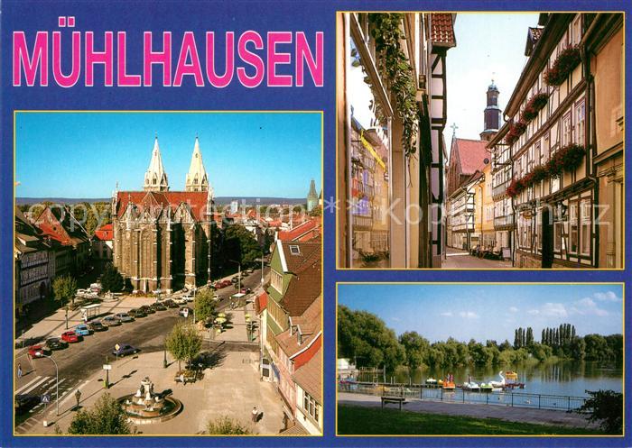 Muehlhausen Thueringen Blick vom Hotel Stadt Muehlhausen Divi Blasii Kirche Lins