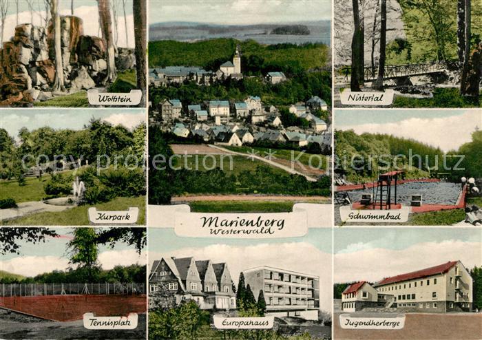 Marienberg Westerwald Wolfstein Felsen Kurpark Tennisplatz Europahaus Jugendherb
