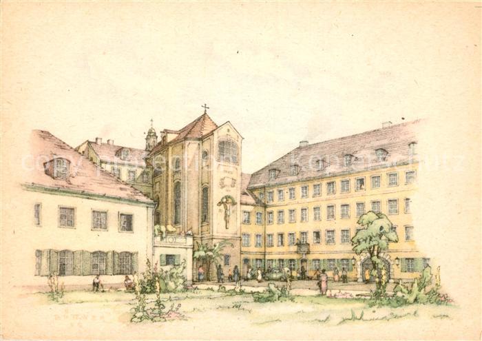 Muenchen Neugestaltung der Hoefe hinter der Johann Nepomuk Kirche Kuenstlerkarte