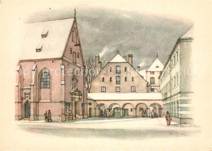 Muenchen Neugestaltung Vorplatz Allerheiligen Kirche am Kreuz 15. Jhdt. Kuenstle