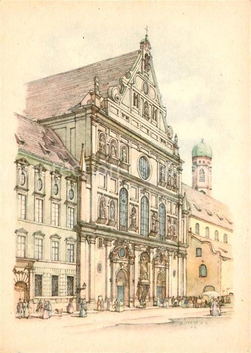 Muenchen Michaelshofkirche 16. Jhdt. Erbauer Friedrich de Sustris Kuenstlerkarte