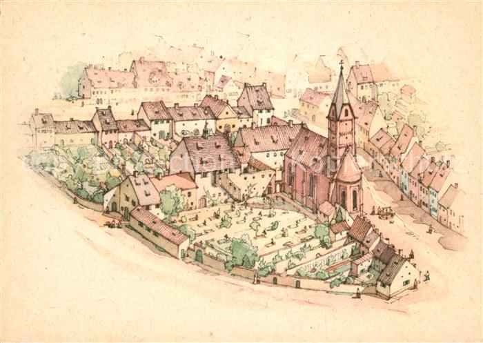 Muenchen Allerheiligenkirche am Kreuz und Umgebung nach Sandtner'schem Modell 16