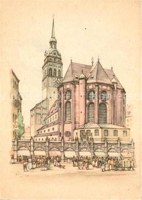 Muenchen Stadtpfarrkirche St Peter Kuenstlerkarte