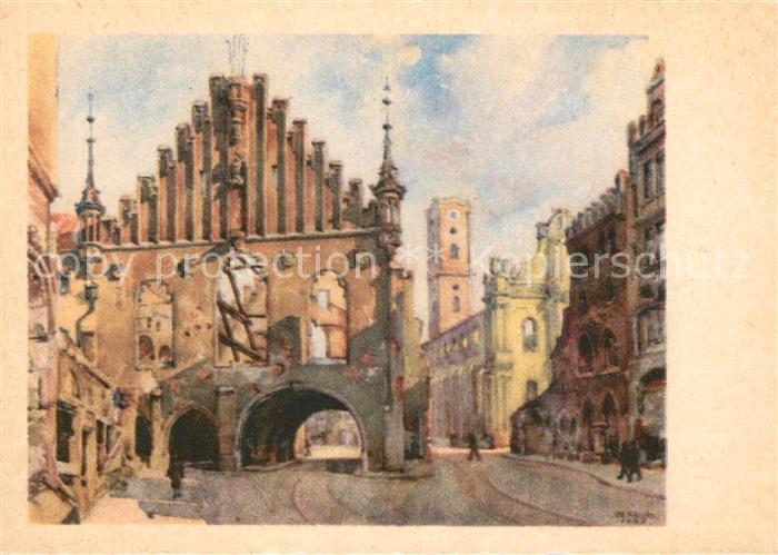 Muenchen Altes Rathaus 14. Jhdt. Heilig Geistkirche Kuenstlerkarte