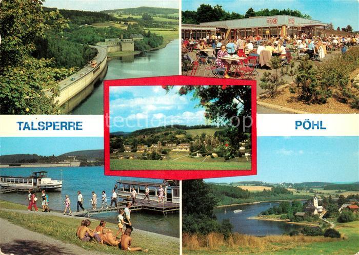 Poehl Vogtland Talsperre Sperrmauer Bootsanleger Gaststaette Terrasse Landschaft