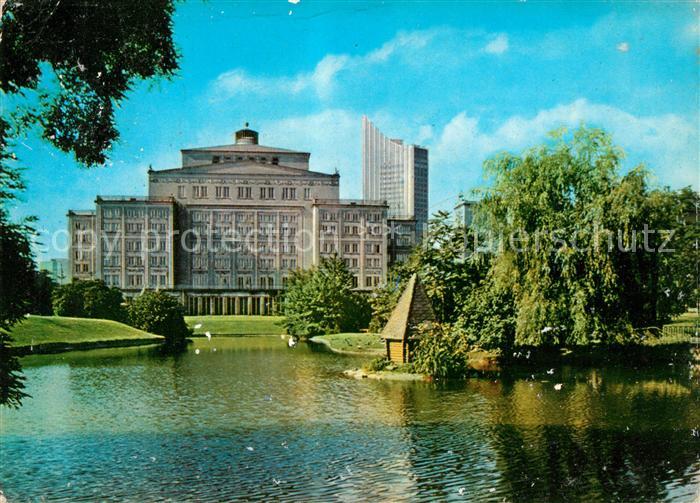 LEIPZIG Sachsen Blick zur Oper Schwanenteich Messestadt