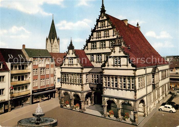 Paderborn Renaissance Rathaus Brunnen Domturm