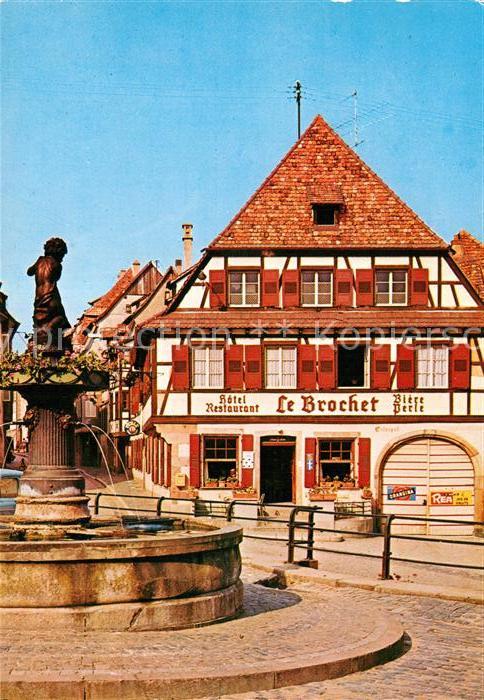 Barr Bas-Rhin Fontaine et Restaurant Le Brochet