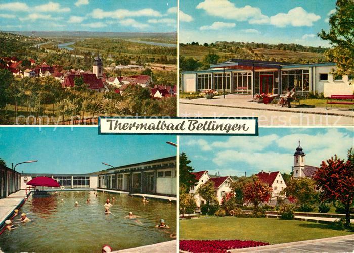 Bad Bellingen Thermalbad Therme Stadtpanorama Rheintal Ortsmotiv mit Kirche