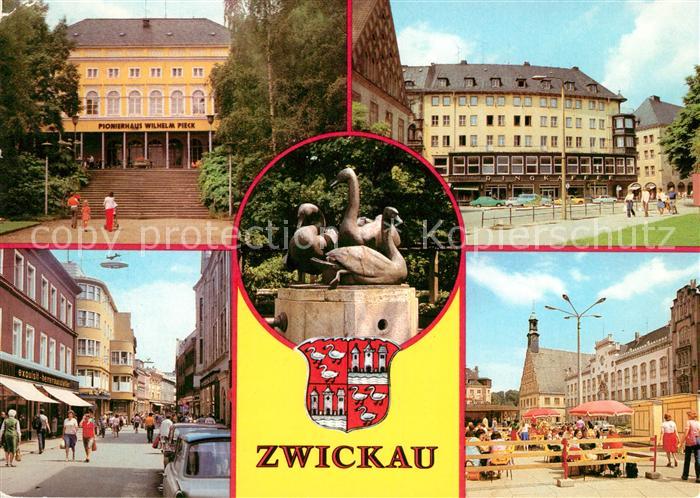 Zwickau Sachsen Pionierhaus Wilhelm Pieck Ringkaffee Schwanenbrunnen Innere Plau