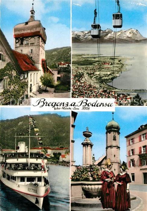 Bregenz Bodensee Schiff Austria Luftseilbahn Tracht