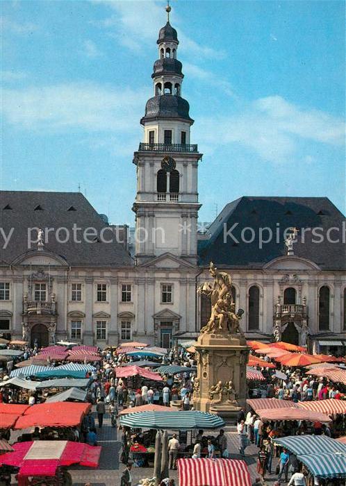 MANNHEIM BW Marktplatz Marktplatzbrunnen Altes Rathaus