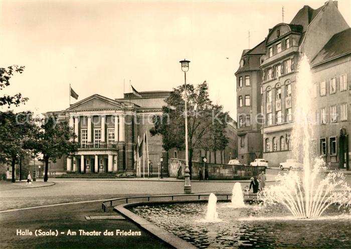 Halle Saale Theater des Friedens Springbrunnen