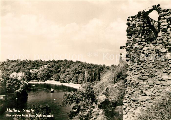 Halle Saale Blick von Ruine Burg Giebichenstein