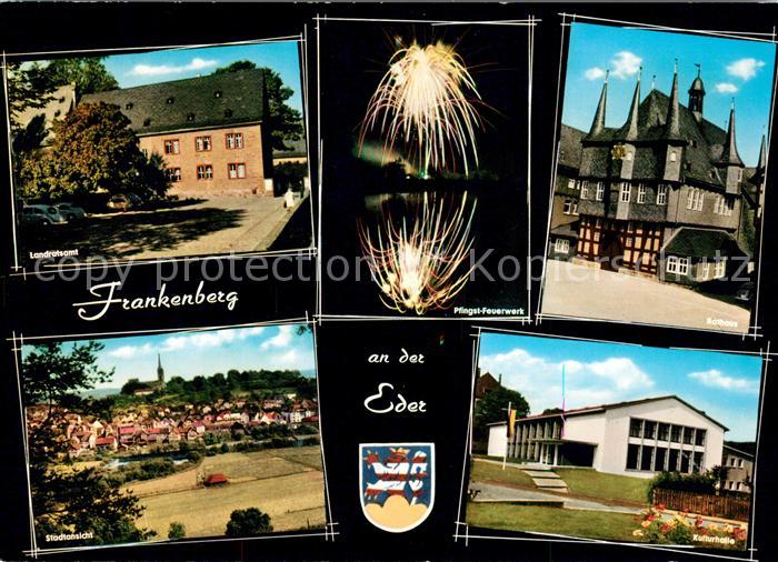 Frankenberg Eder Landratsamt Pfingst Feuerwerk Rathaus Stadtansicht Kulturhalle