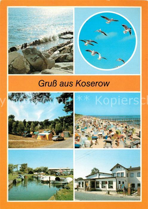 Koserow Ostseebad Usedom Moewen Campingplatz Strand Bootshafen Erholungsheim Cen