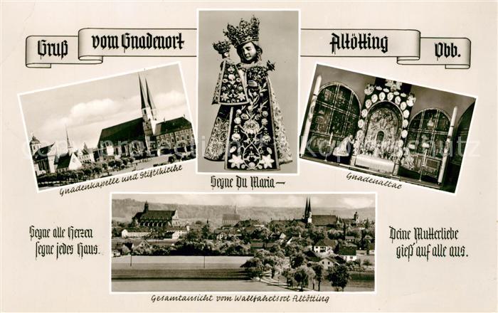 Altoetting Gnadenkapelle und Stiftskirche Marienbild Gnadenaltar Wallfahrtsort